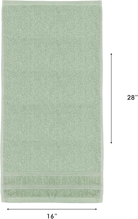 Kaufman - Premium Hand Towels Set for Bathroom, Spa, Gym, and Face Towel 100% Cotton Ring Spun, Ultra Soft Feel and Highly Absorbent Towels (12, SAGE Green)-FlexoryFit