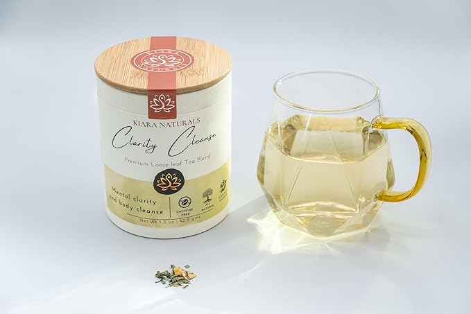 Kiara Naturals Loose Leaf Herbal Detox Tea, Clarity Cleanse - Moringa, Lemon & Mint, 1 Count, TEA, Plant-based, Caffeine-Free-FlexoryFit