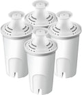 Replacement for Brita Water Filter Pitchers Dispensers, Classic 35557, Ob03, Mavea 107007- BPA-Free, Reduce Tds - 4 Filters for Pitchers- by TOMOON