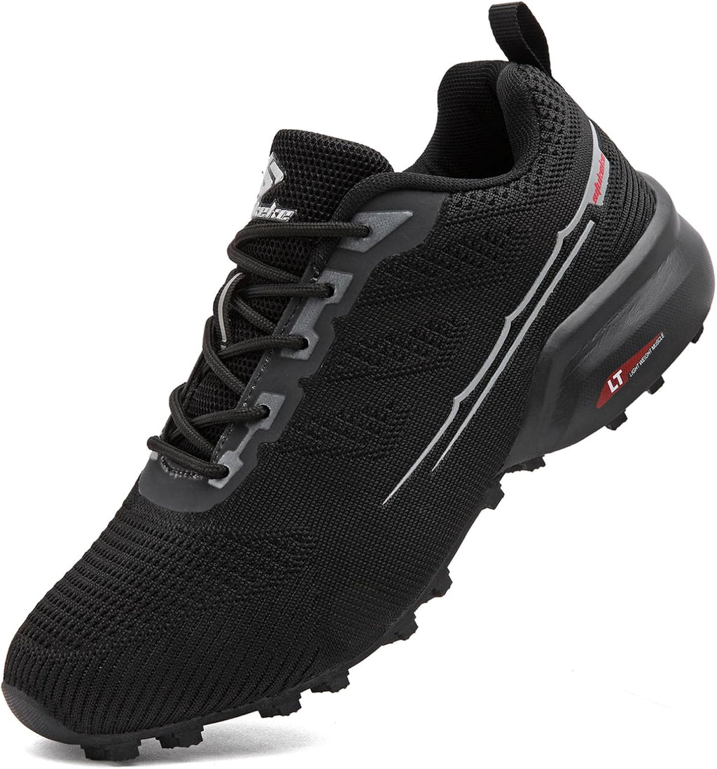 Men's Trail Running Shoes Lightweight Breathable Walking Hiking Sneakers Outdoor Athletic Tennis Cross Training Shoes