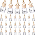 Domensi 800 Pieces Hanging Car Diffuser Air Freshener Bottle Bulk Empty Glass Refillable Perfume Bottles Oil Diffuser Aromatherapy Pendant for Auto Interior Ornaments Decor (Clear)