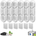 6 Pack Dog Water Fountain Replacement Filters for 410oz/3.2Gal/12L Pet Water Dispenser, ZEKIRY Pet Fountain Filter, 4-Layer Filtration Cat Drinking Bowl Filters and Pump Sponges