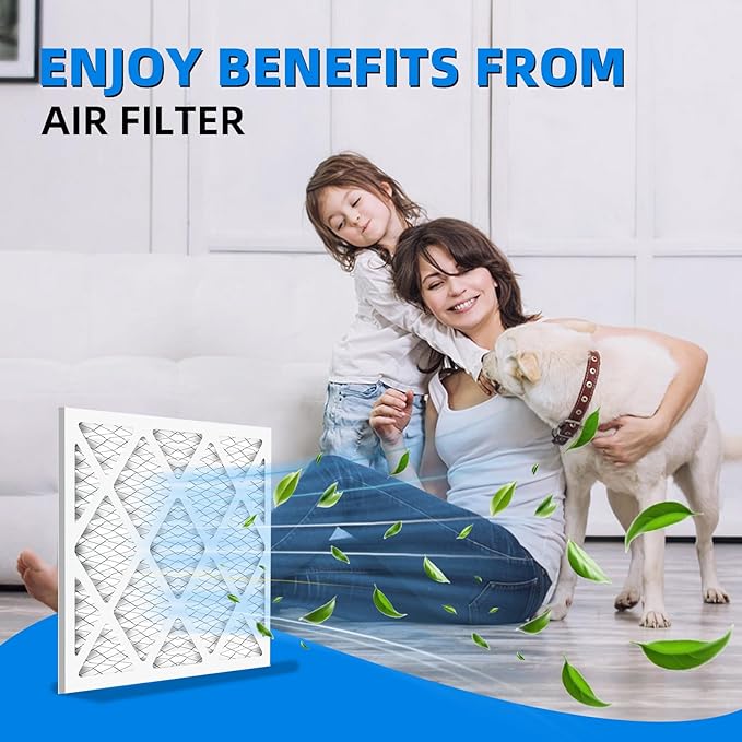 (6 Pack) 20x22x1 Furnace Air Filters, MPR 1900 & FPR 10, MERV 13 Pleated Air Filter (Actual Size: 19 3/4"x21 3/4"x3/4")