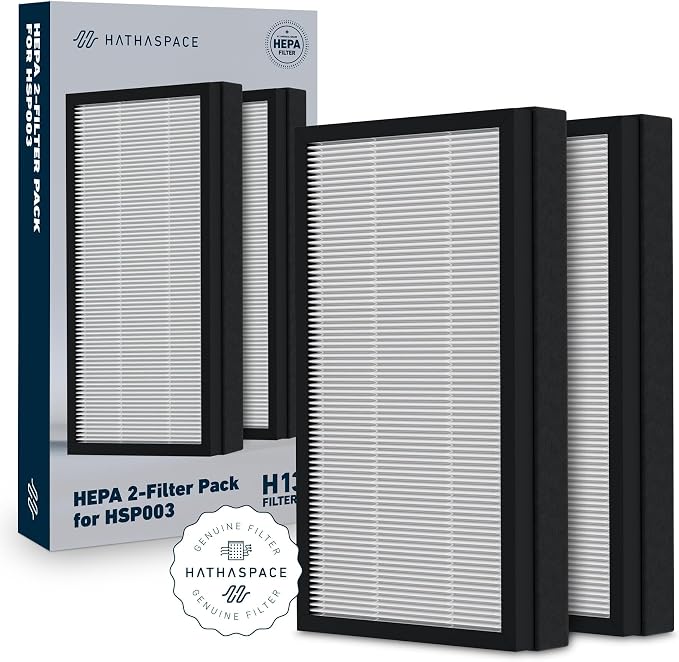 HATHASPACE HSP003 H13 True HEPA Filter Replacement, Dual-Stage Air Purifier by Hathaspace
