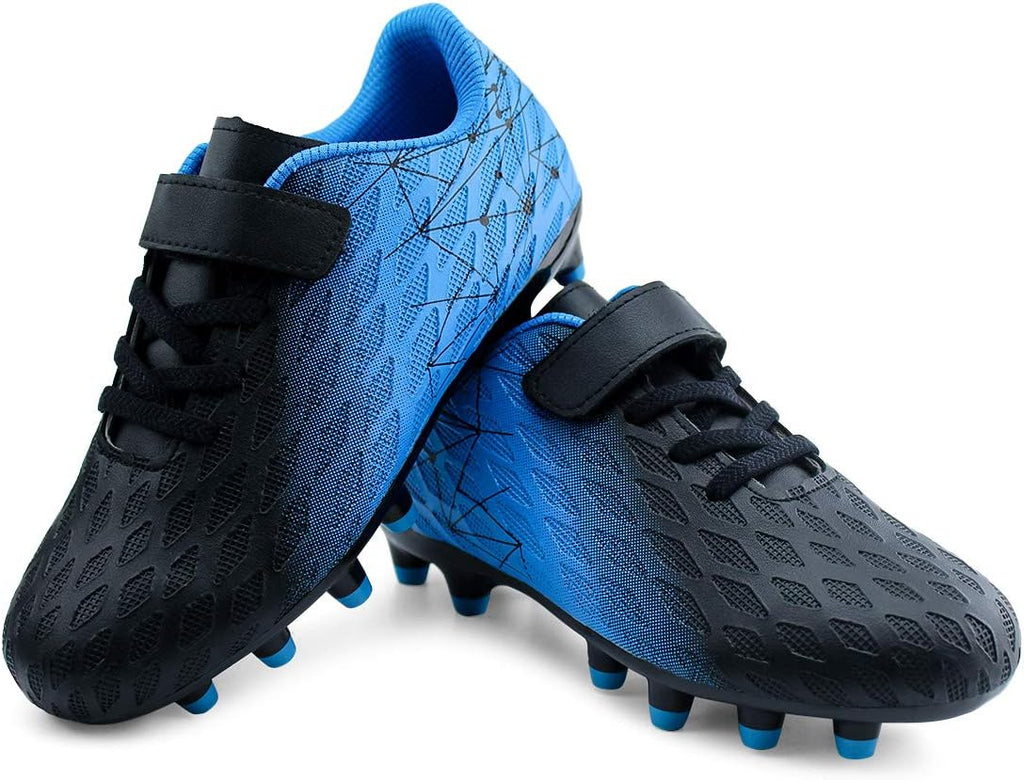 brooman Kids Firm Ground Soccer Cleats Boys Girls Athletic Outdoor Football Shoes