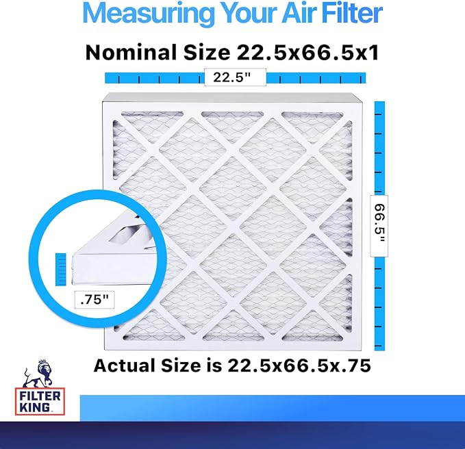 Filter King 22.5x66.5x1 Air Filter | 4-PACK | MERV 8 HVAC Pleated A/C Furnace - Image 2