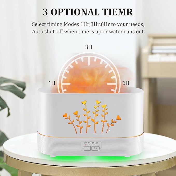 RGB Flame Diffusers for Essential Oils Large Room-Upgraded 300ML Aroma Diffuser Humidifier-Remote Control for Home Office Shop Gym