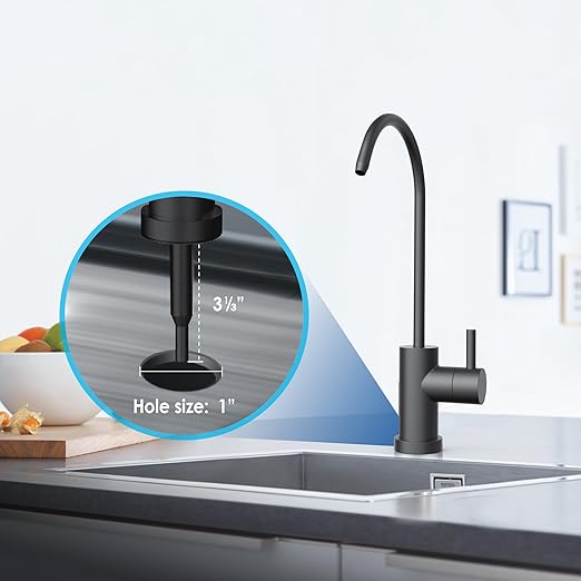 Waterdrop 10UB-B Under Sink Water Filter, Reduces PFAS, PFOA/PFOS, Lead, Chlorine, Bad Taste, NSF/ANSI 42 Certified, 11K Gallons, Easy Installation, Black Faucet