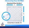 Filter King 8x28x1 Air Filter | 4-PACK | MERV 8 HVAC Pleated A/C Furnace Filters | MADE IN USA | Actual Size: 8 x 28 x .75"