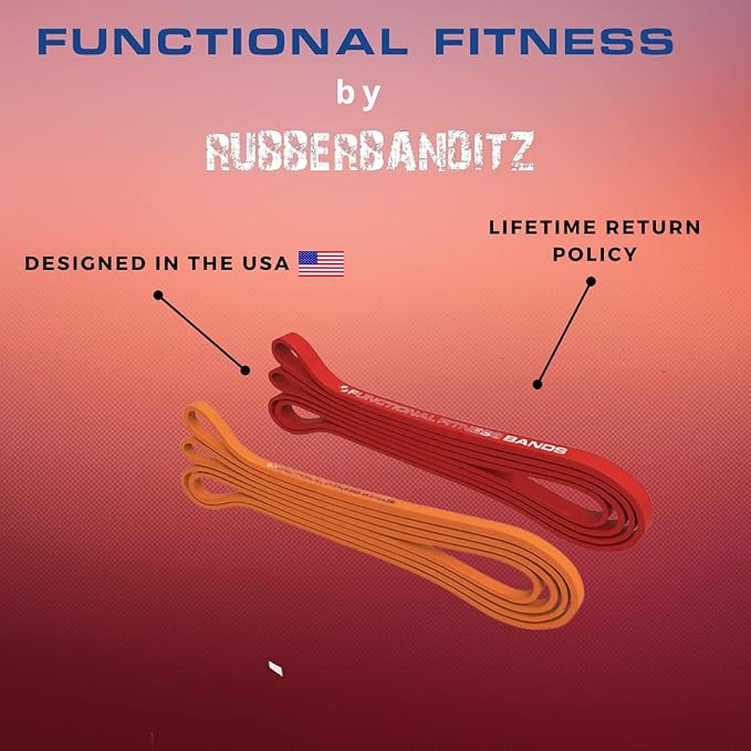Pull Up Assist Bands Set by Functional Fitness. Heavy Duty Resistance and Assistance Training Band-FlexoryFit