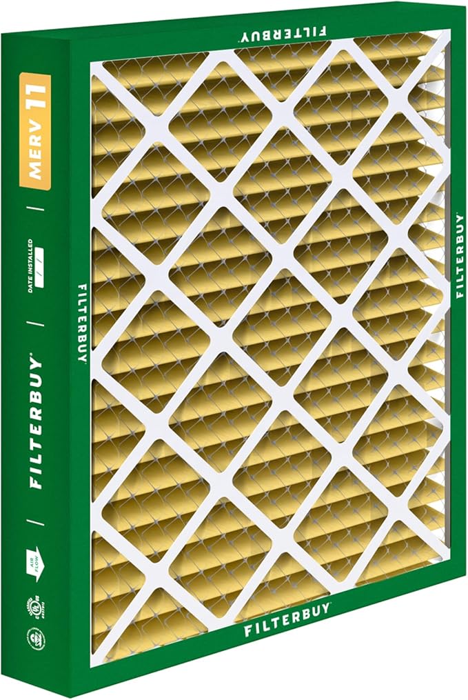 Filterbuy 20x20x5 Air Filter MERV 11 (MPR 1200) Allergen Defense Replacement (4-Pack), Pleated HVAC AC Furnace Filters for Honeywell FC100A1011, Lennox X0585 & More (Actual Size: 19.63 x 19.88 x 4.38)