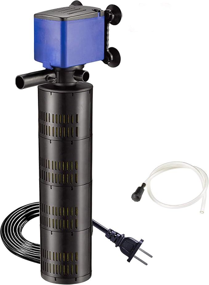 660 GPH Internal Filter Submersible Pump - 3 in 1 Aquarium Fish Tank Pump with Oxygenation, Filtration & Water Cycling, 6.6 ft max lift, 35W - 2 Pack