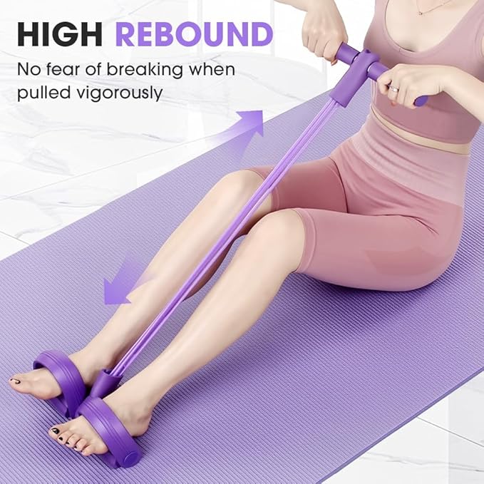 21 Fitness Resistance Bands-4 Tube Pedal Ankle Puller, Elastic Yoga Pedal Puller Resistance Band, Stretching Bands for Arm and Leg Workouts Abdomen, AB Training Auxiliary Device for Women Men-FlexoryFit