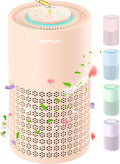AIRROMI Air Purifier for Bedroom with HEPA 3-in-1 Filter, Pet Air Purifier for Home Cat Pee Smell, Covers Upto 990 Ft², Quiet 360°intake Air Cleaner for pet hair,allergies,Dust,Smoke A2001 Orange