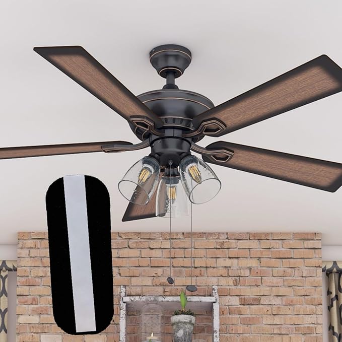 Ceiling Fan Filters 3 Pack - Universal Ceiling Fan Air Filters -Activated Coconut Shell Carbon Filter Easy-Stick for Ceiling Fan Blade