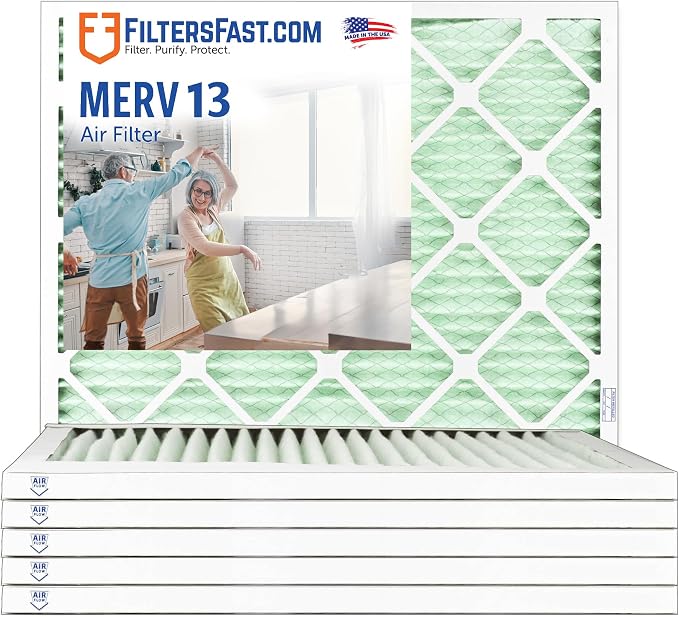 Filters Fast 20x21x1 Air Filter Merv 13, Made in the USA, Actual Size: 19.75" x by FiltersFast