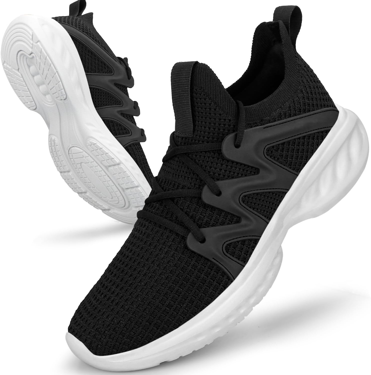 Pujcs Men's Slip on Walking Shoes Lightweight Breathable Non Slip Running Shoes Athletic Gym Tennis Shoes Sneakers for Men