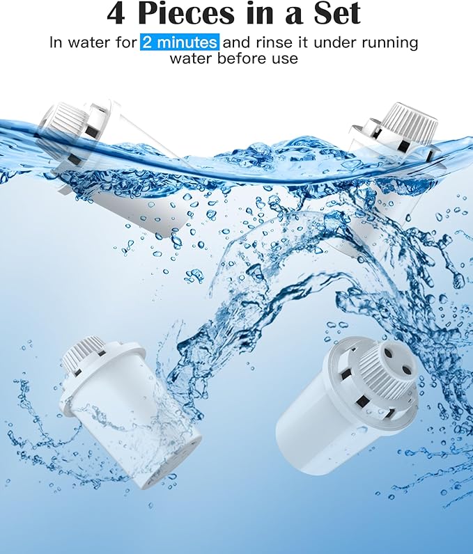 (4 Pack) Dog Water Fountain Filters-Replacement Filters for Lesotc Dog Water Bowl Dispenser, High-Efficiency Activated Carbon Cartridges for Safer, Cleaner Pet Drinking