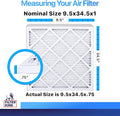 Filter King 9.5x34.5x1 Air Filter | 4-PACK | MERV 8 HVAC Pleated A/C Furnace Filters | MADE IN USA | Actual Size: 9.5 x 34.5 x .75"