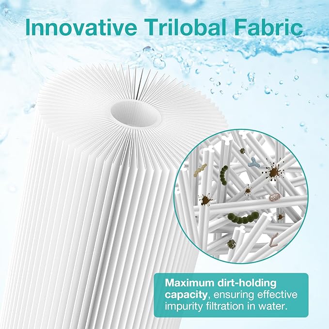 SimPure 10"x4.5" Pleated Sediment Water Filter, 5 Micron Whole House Water Filter Cartridge for Well Water Compatible with FXHSC, ECP20-BB, R50-BBSA, CB1-SED10-BB (4 Pack)
