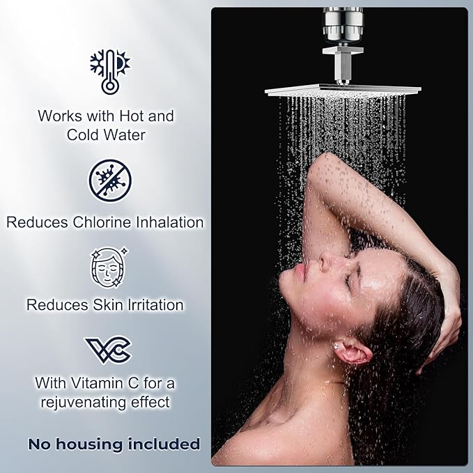 20-Stage Shower Head Filter Replacement Cartridge (No Housing) – Universal Shower Water Filter for Hard Water, Reduces Chlorine & Impurities for Softer Skin & Healthier Hair (Two Pack)