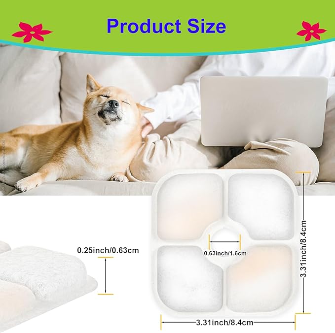 Cat Water Fountain Filter,Cat Fountain Filters Replacement for PIXI Pet Water Fountain,12 Pack Pet Fountain Filter Replacement,3 Pump Hoses