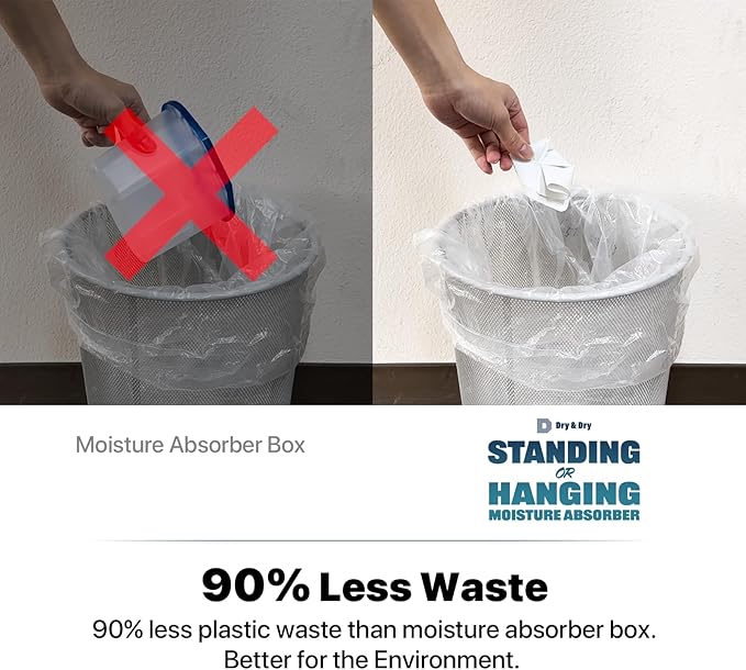 Dry & Dry 48 Packs Standing Moisture Absorbers to Control Excess Moisture for Basements, Closets, Bathrooms, Laundry Rooms - Moisture Absorbers Moisture Absorbers