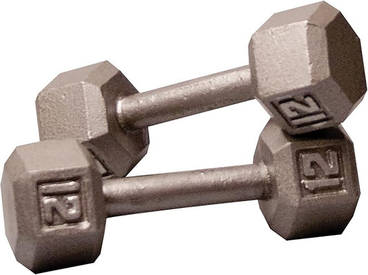 Body-Solid Cast Iron Hexagon Dumbbell, Hand Weights For Men and Women, Weight Dumbbells for Strength Training, Body Building Home Gym Training Gear-FlexoryFit