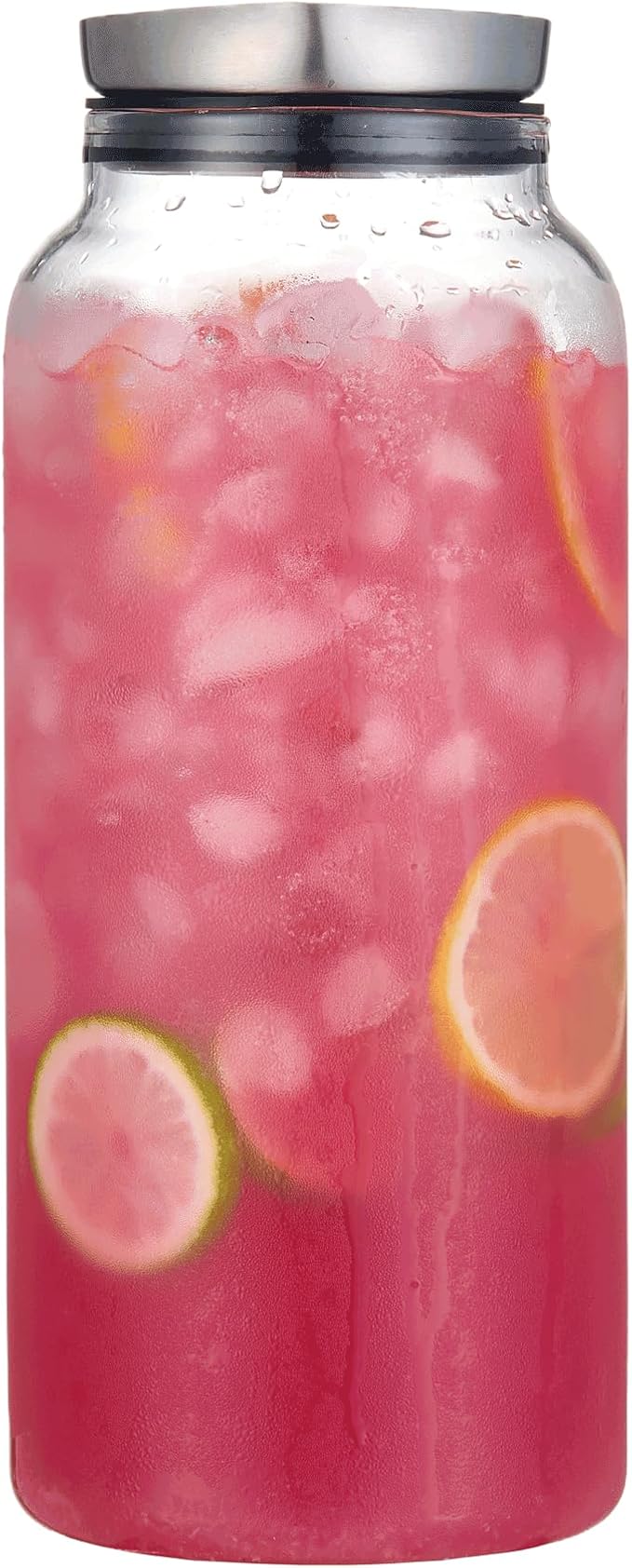 68 Ounces Glass Pitcher with Lid, Hot/Cold Water jug for Coffee, Lemonade, Iced Sun Tea,Beverage, Milk