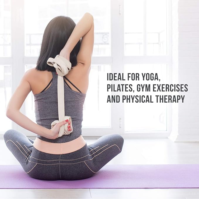 2-PACK or 5-PACK Yoga Exercise Adjustable Straps 8Ft | BONUS eBook | with Durable D-Ring For Pilates & Gym Workouts | Hold Poses, Stretch, Improve Flexibility & Maintain Balance-FlexoryFit
