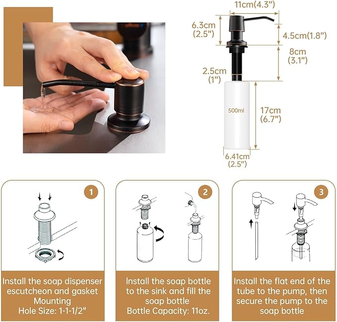 APPASO Oil Rubbed Bronze Kitchen Faucet, S304 Stainless Steel Kitchen Faucets with Soap Dispenser and Pull Down Sprayer 3 Modes, High Arch Single Handle Sink Faucet Bronze