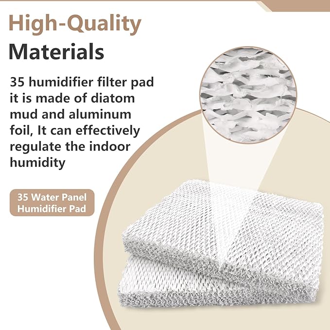 Water Panel 35 Humidifier Filter Pad Replacement for Lennox X2661 Humidifier Models HCWB3-17, HCWB2-17, HCWP2-18, HCWP3-18, WB2-17, WB3-17, WP2-18, WP3-18 (2 Pack)