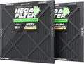 PuroAir Mega Filter - MERV 13 20x20x1 Air Filters For Home With Activated Carbon - Filters Allergens, Pet Dander, Smoke, Dust - Furnace and AC Filters - Air Filters 20x20x1 MERV 13 (2 Pack)