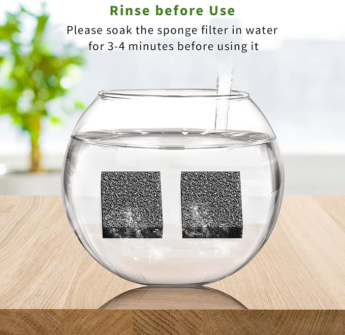 6 PCS Cat Water Fountain Filter, Replacement Filters and Sponges for E versweet Solo 2/Solo SE Pet Water Fountain