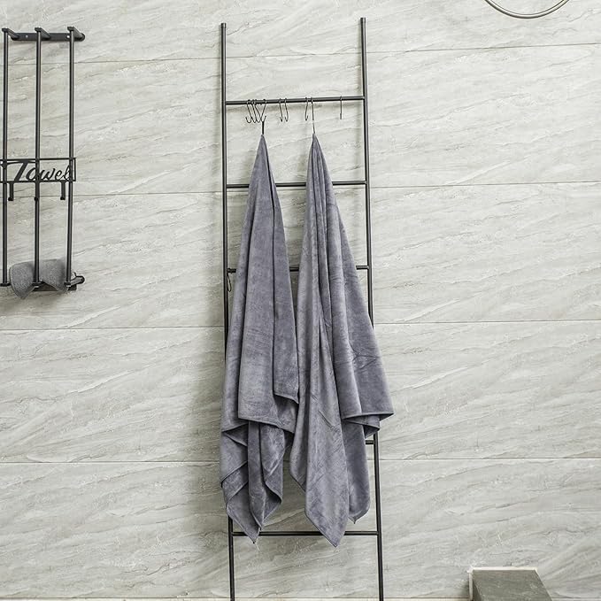 JML Bath Towels, Microfiber Bath Towel Set 6 Pack 30" x 60", Soft Absorbent Microfiber Bathroom Towels for Body, Adult, Aquamarine-FlexoryFit