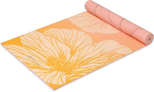 Gaiam Yoga Mat - Premium 6mm Print Reversible Extra Thick Non Slip Exercise & Fitness Mat for All Types of Yoga, Pilates & Floor Workouts (68" x 24" x 6mm Thick)-FlexoryFit