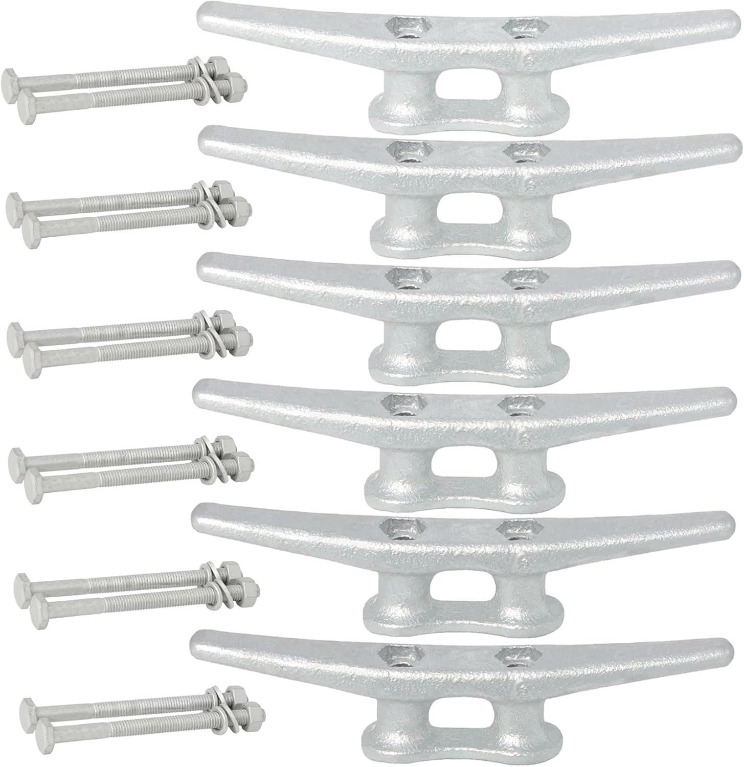 6/8/10/12/14 inch Dock Cleats With Bolts,Hot Dipped Galvanized Cast Iron Boat Cleats,Rope Cleat Boat Dock Cleats for Boat Docks,Decks,Piers for Tying up Boats,Marine Decor(1,2,4,5,6,8,10,12 Pack)