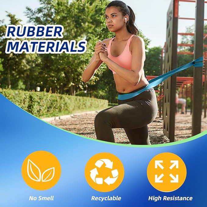 WHATAFIT Resistance Bands, Pull Up Assistance Bands, Exercise Bands, Workout Bands Set for Men and Women Home Fitness, Body Stretching, Strength Training, Physical Therapy-FlexoryFit