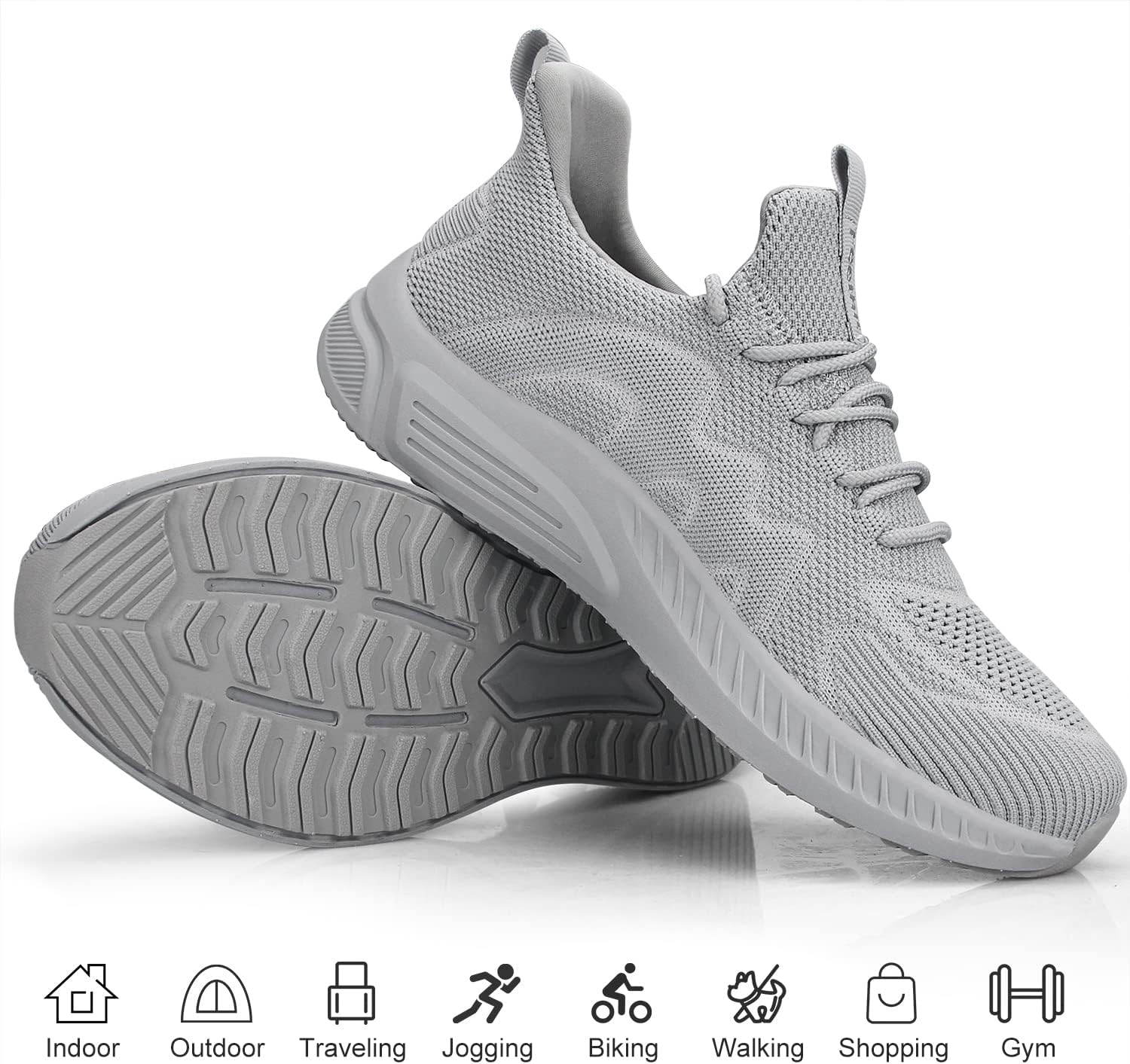 Feethit Mens Non Slip Walking Sneakers Lightweight Breathable Slip on Running Shoes Athletic Gym Tennis Shoes for Men