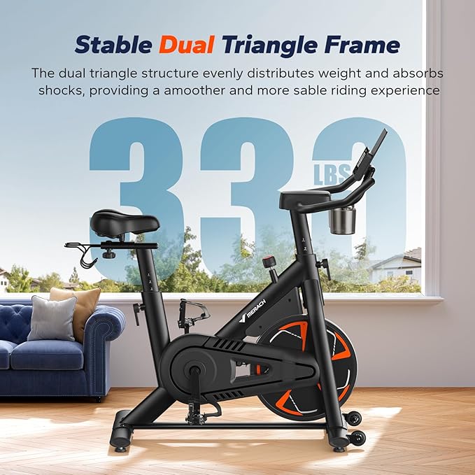 MERACH Indoor Cycling Bike, Exercise Bike for Home with Magnetic, Bluetooth Stationary Bike with APP Data Tracking, and Tablet Holder-FlexoryFit