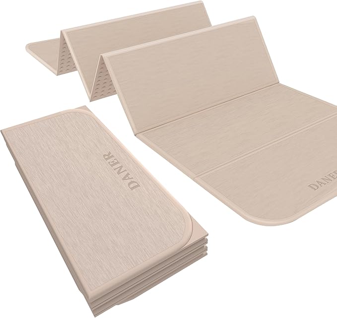 Foldable Yoga Mat 12mm Extra Thick Joint Protection,Portable Design for Travel/Pilates/Board/Camping,Environmental Sports Mat Non-Slip Gym Mat,Odorless POE Material-FlexoryFit