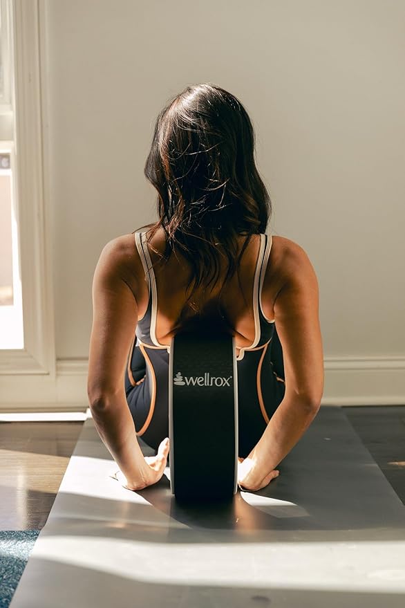 12-Inch Yoga Wheel - Back Cracker, Roller for Pain Relief - Grey-FlexoryFit