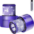 V10 Filter Replacement for Dyson V10 Cyclone Series, V10 Absolute, V10 Animal, V10 Total Clean, Replace Part No. 969082-01,2 Pack Filters and 1 Clean Brush