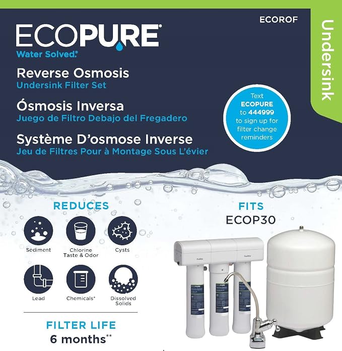 EcoPure ECOROF Reverse Osmosis Replacement Filter Set – Fits ECOP30 & Select - Image 5