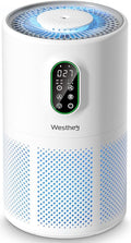 Air Purifiers for Home Large Room up to 1650 ft², WESTHEY H13 True HEPA Air Purifier for Bedroom with Night Light, Air Quality Monitor, Fragrance Sponge, Air Cleaner for Wildfire Smoke Dander Dust