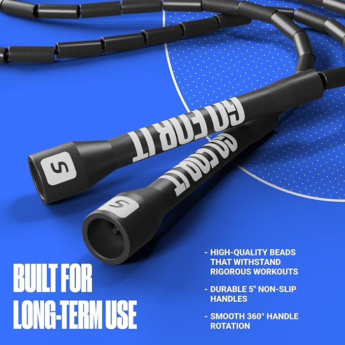 Sportbit Elite Beaded Jump Rope - Adjustable Speed Rope for Fitness, CrossFit, Boxing - Tangle-Free, Lightweight-FlexoryFit