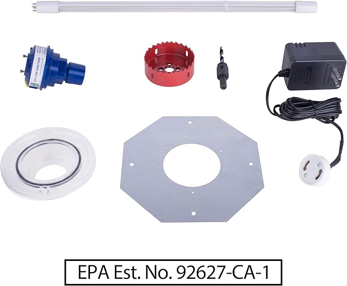 UV Light for AC System, Cleans HVAC Ducts and AC Coils of Bacteria, Germs, Mold and Allergens, Complete Unit, 50-BUVAS-E