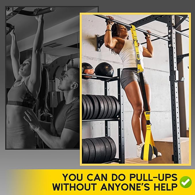 Pull Up Assistance Bands, Adjustable Heavy Duty Resistance Band for Pull Up, 3 Pull Up Bands, Comfortable Fabric Feet/Knee Rest, Assistance Bands for Pull-Up, Home Fitness, Body Stretching-FlexoryFit