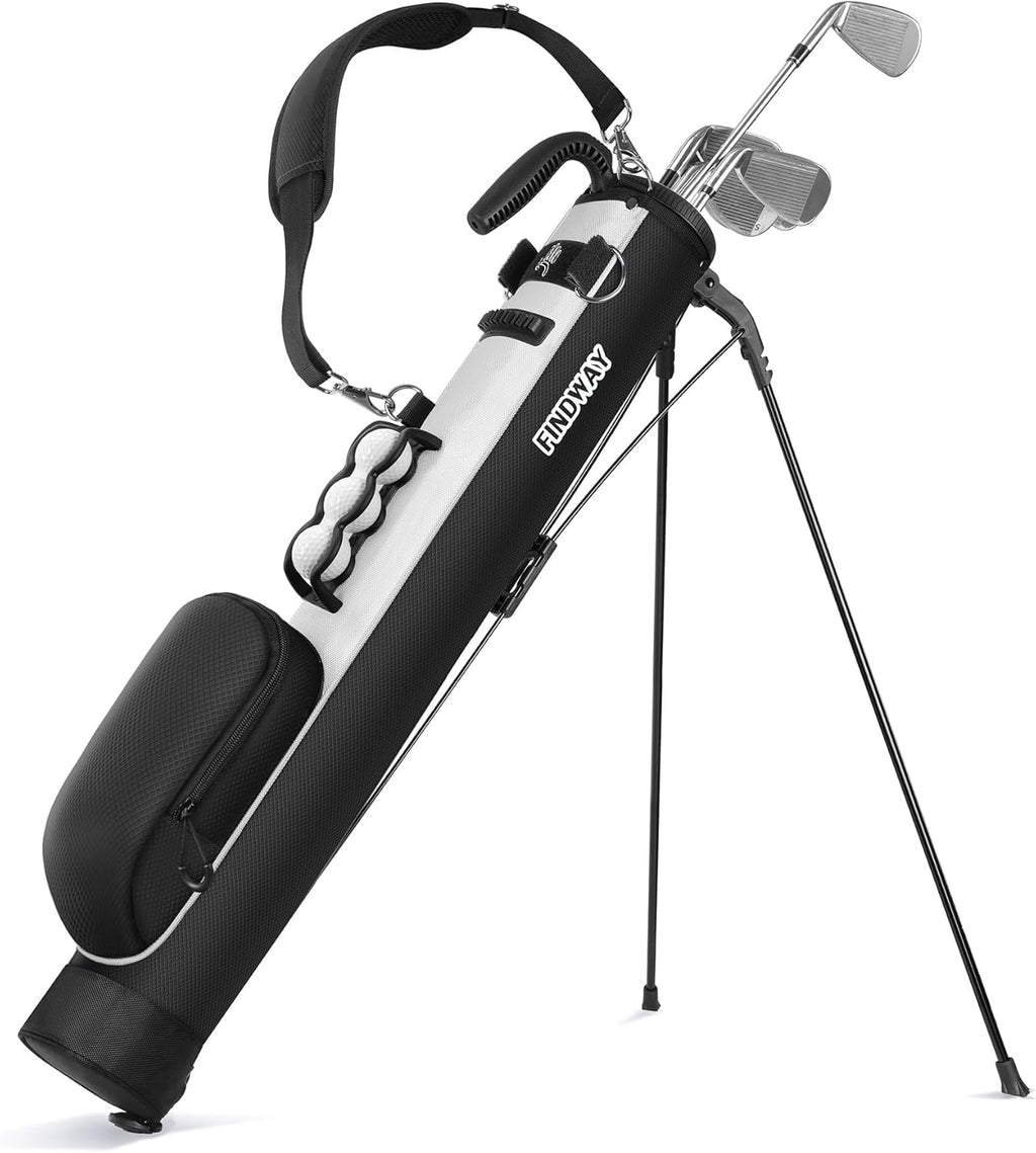 Findway Golf Stand Bag, Small Golf Bag for The Driving Range, Par 3 and Executive Courses, Lightweight Golf Club Carry Bag with Ball Holder and Pockets for Men Women