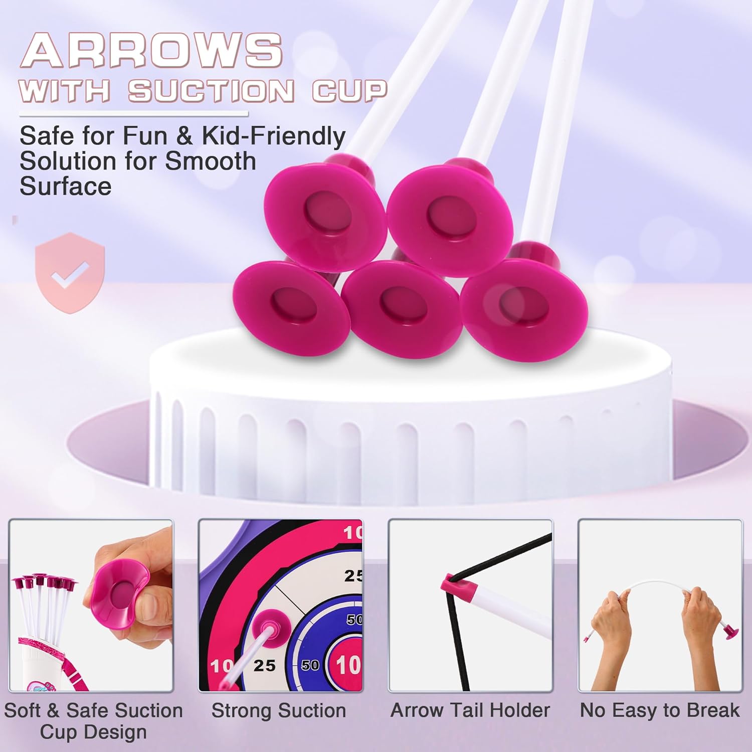 Bow and Arrow Set Girl Toys: 2 Pack LED Light Up Archery Set with 20 Suction Cup Arrows, Birthday Gift for Girls 5 6 7 8 9 10 11 12 Year Old, Outdoor Activities Toys Essentials for Kids Age 4-8 8-12